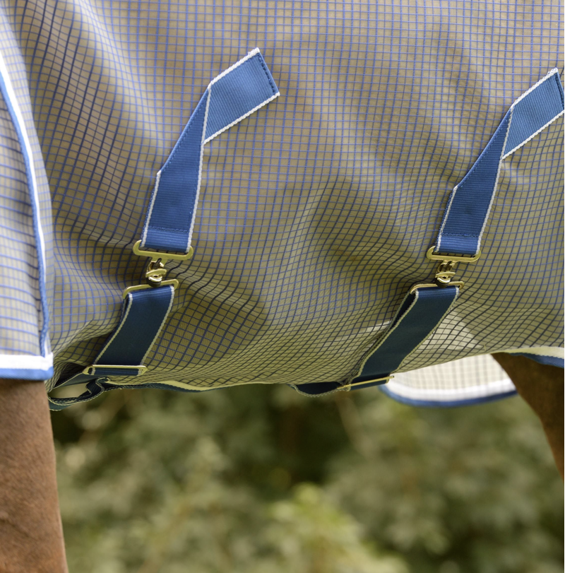 Weatherbeeta Comfitec Ripshield Plus Wwith Ultra Belly Strap Combo Neck White/Blue-3